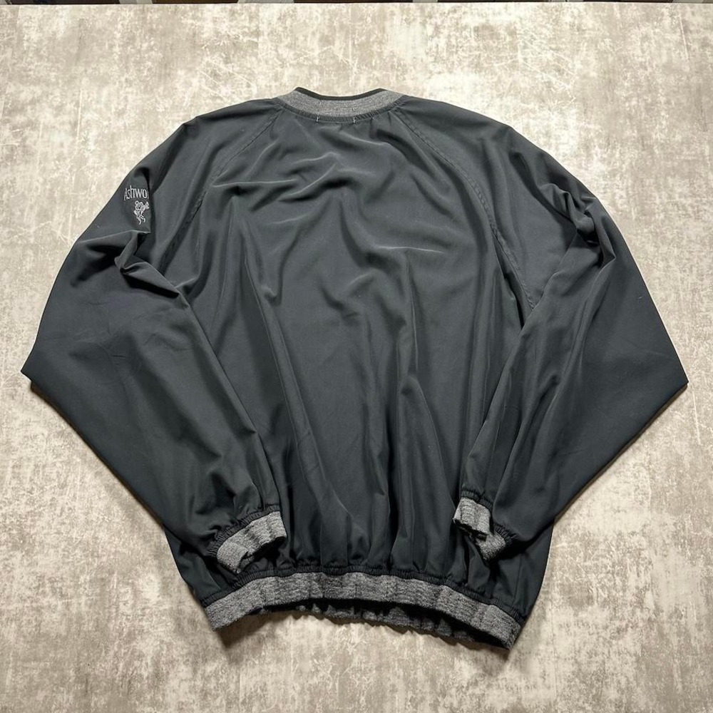 Vintage 90s Ashworth Golf Windbreaker Made in USA Men XL Black V-Neck Pullover - Picture 7 of 7